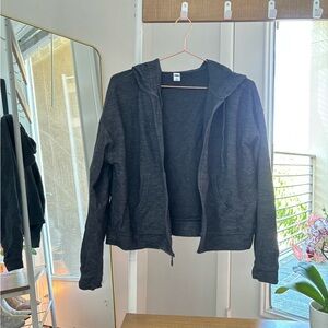 Old Navy, Charcoal Gray Zip-Up Hoodie, Medium